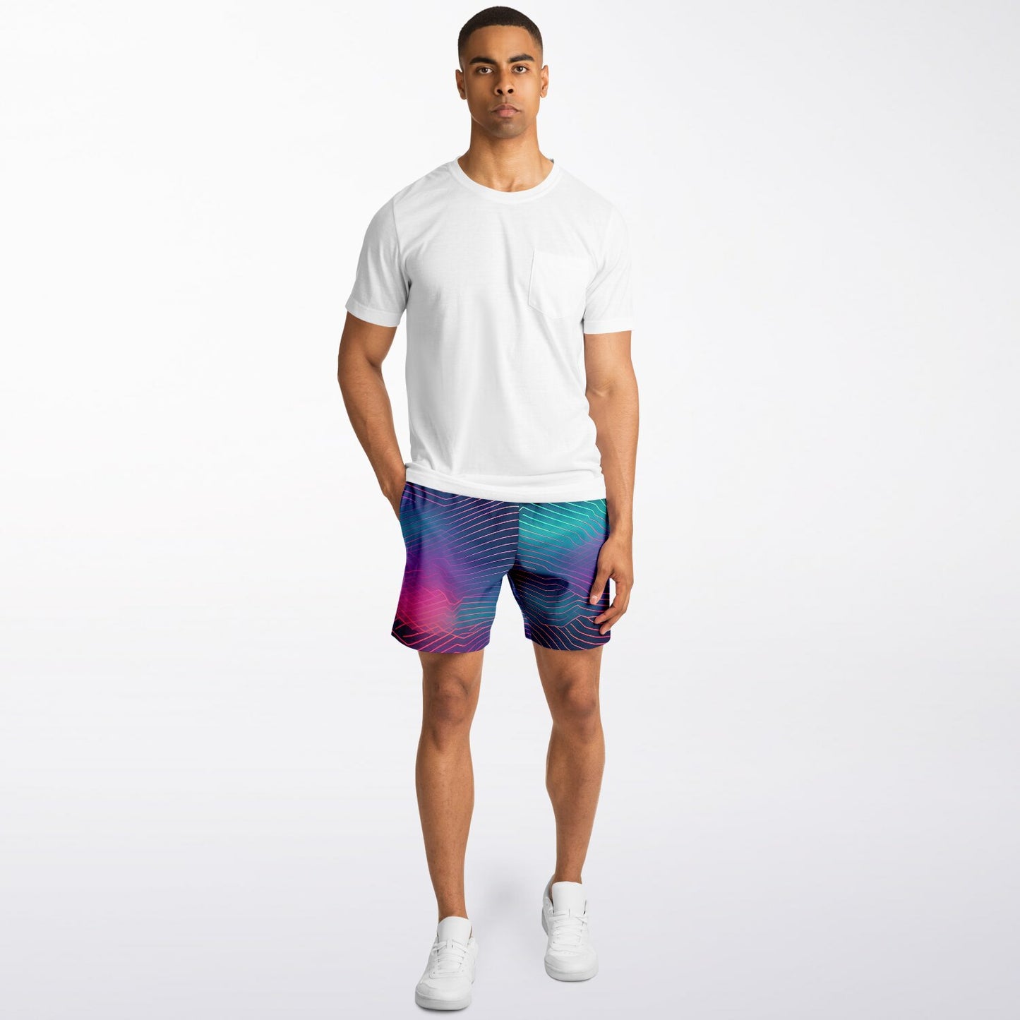Wave Fashion Shorts | Mens Shorts | Colorful Abstract | Festival & Streetwear Style | Festival Shorts