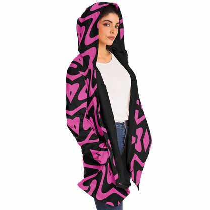 Microfleece Cloak – Pink & Black Hippie Bolo 🌸 Because Regular Cloaks Are Boring