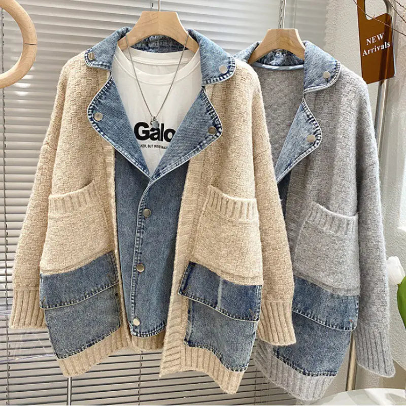 Women's Oversized Patchwork Denim Jacket