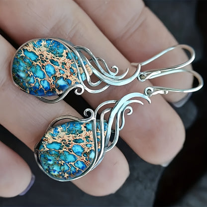 2pcs Fashion Vintage Earrings Imitation Turquoise Earrings Bohemian Earrings Jewelry Women's Earrings Jewelry Birthday Anniversary Gift For Lovers And Friends Valentine's Day Earrings Gift