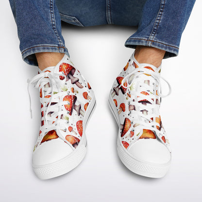 Urban Peak High Top Shoes | Colorful Mushroom Print Sneakers | Creative Nature-Inspired Streetwear