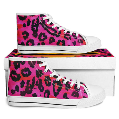 Urban Peak High Top Shoes | Magenta Leopard Print | Vibrant Animal-Print Streetwear