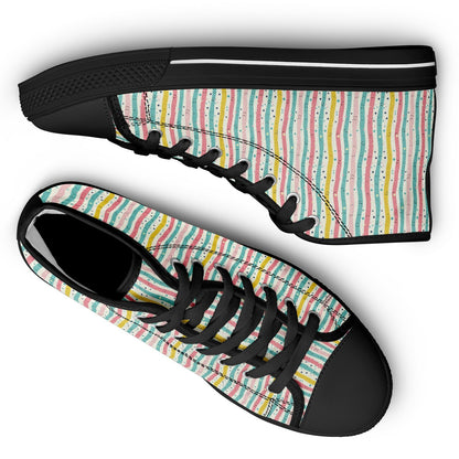 Urban Peak High Top Shoes | Whimsical Hand-Drawn Pastel Sneakers | Playful Streetwear
