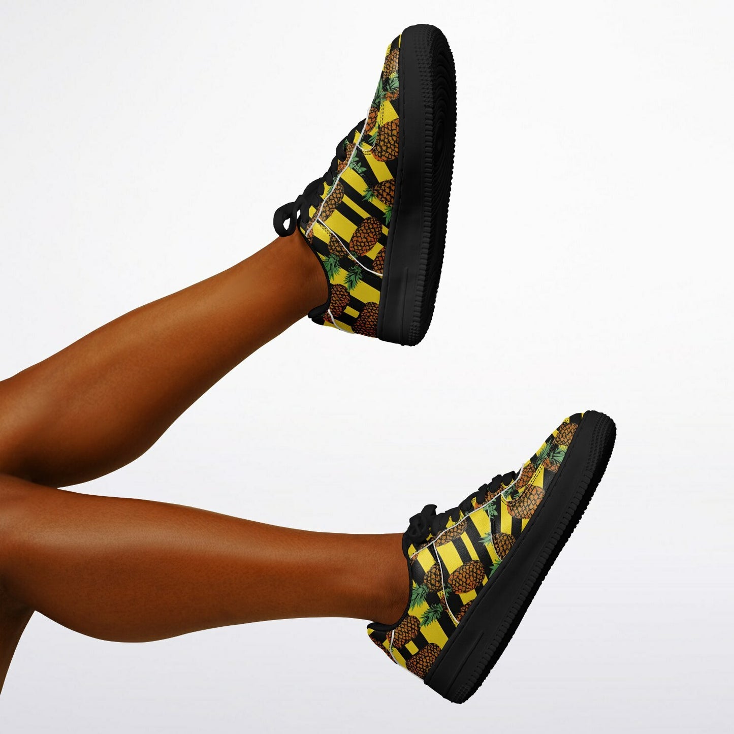 Core Low Shoes, Tropical Pineapple Sneakers, Colorful Summer Low Tops, Beach Vacation Shoes, Custom Shoes