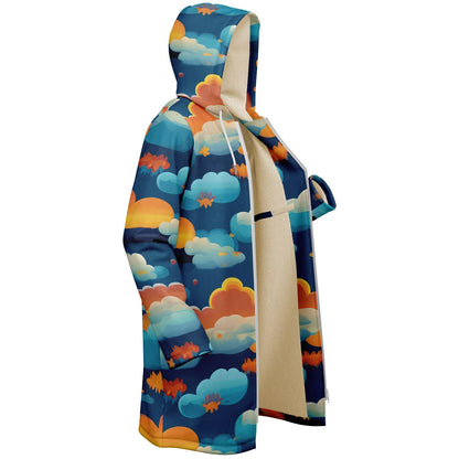 Zipper Cloak – Vibrant Kaleidoscope Mosaic Microfleece Wrap, Colorful Boho Festival Poncho