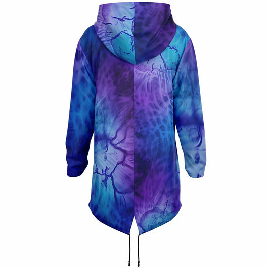 Purple Black Tie Dye Heavyweight Elongated Hoodie – Streetwear Style