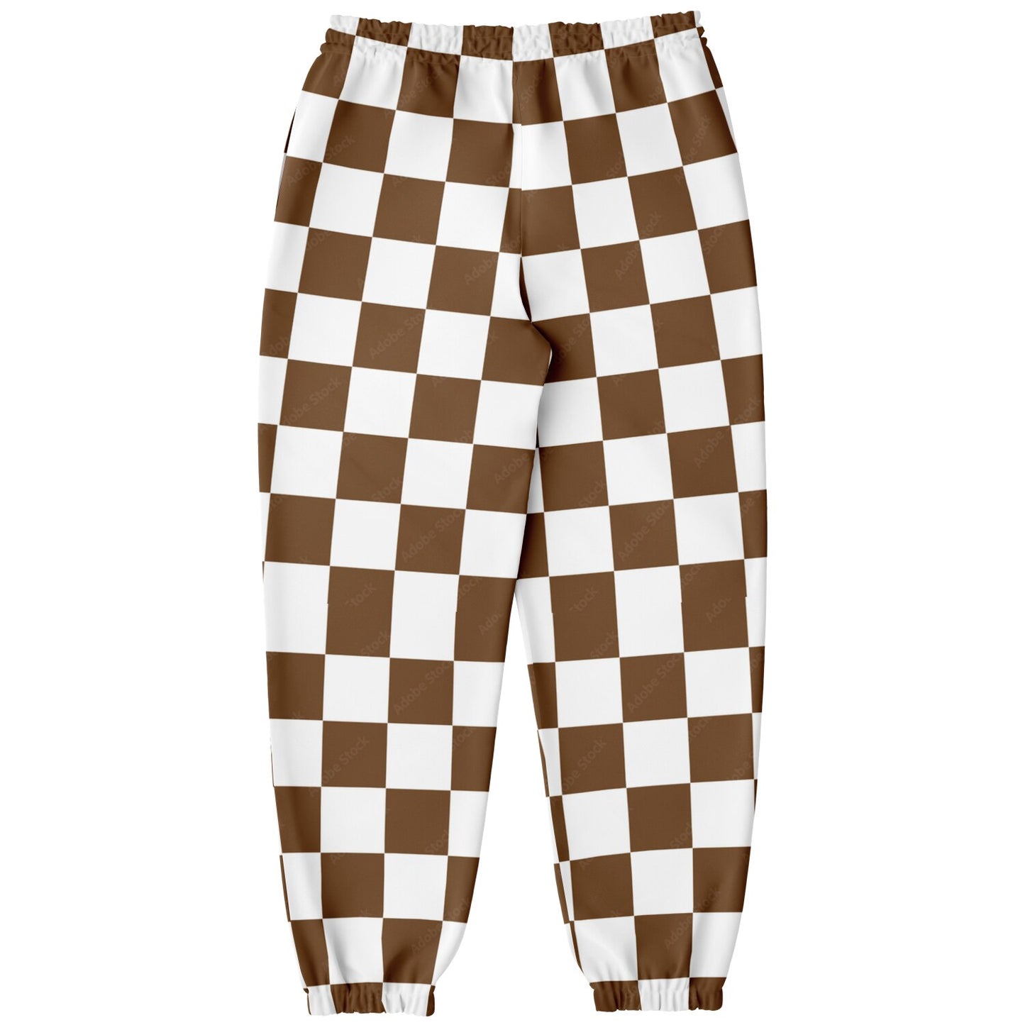 Mocha & White Checkered Athletic Sweatpants