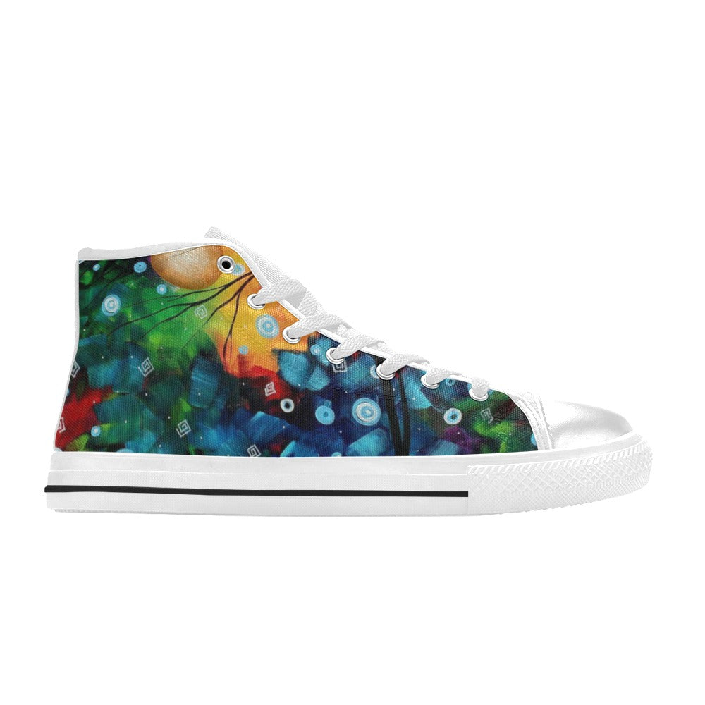 Custom High Top Canvas Abstract Glow Shoes for Women