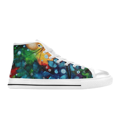 Custom High Top Canvas Abstract Glow Shoes for Women