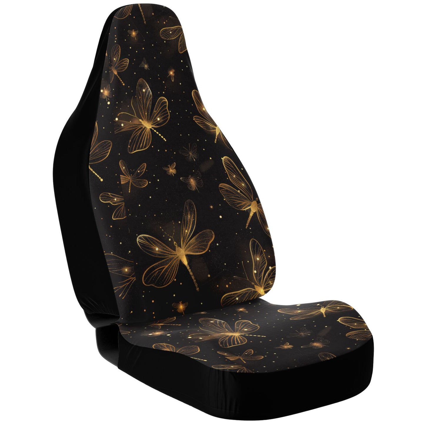 High Quality Golden Dragonfly Car Seat Covers – Custom Magical & Ethereal Design