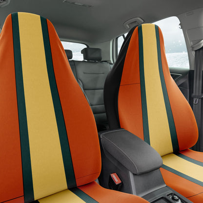 Burnt Orange Pastel & Gray Car Seat Covers – Durable Stylish Protection Autumn Colors Unique Gift