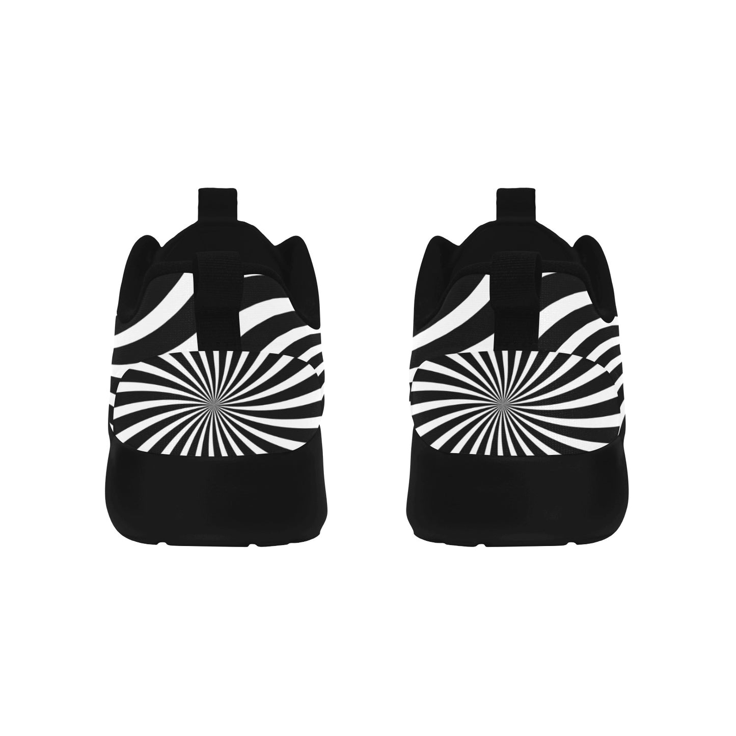 Psychedelic Men's Breathable Sneakers, Funky Zebra Spiral Black White Print Lace-up Running Cool Designer Casual Crazy Festival Shoes&nbsp;