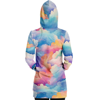 Athletic Longline Hoodie - #sky#cloud#painting#watercolor#colorful#pattern