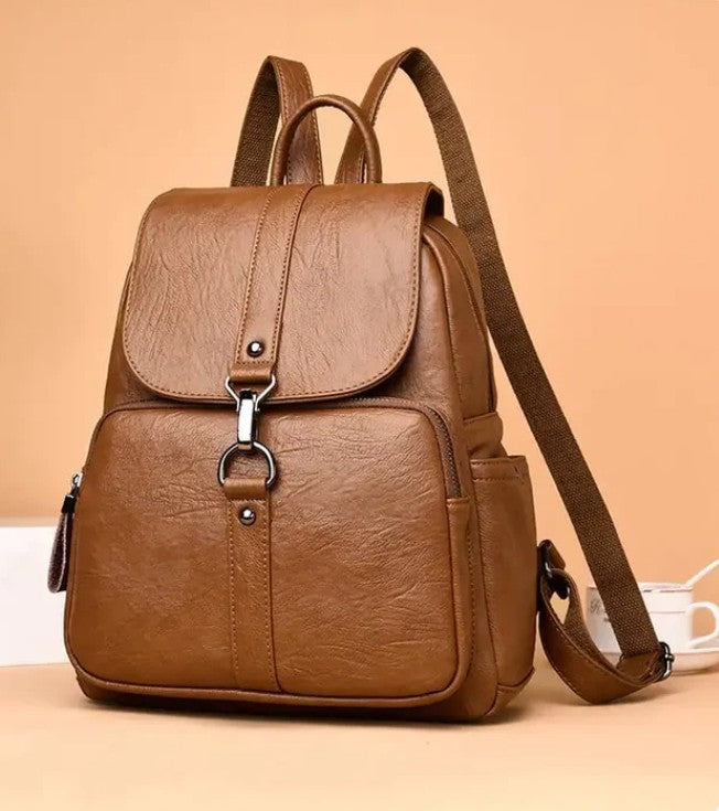 Anti-Theft Leather Backpack for Women + FREE Smart Tracker