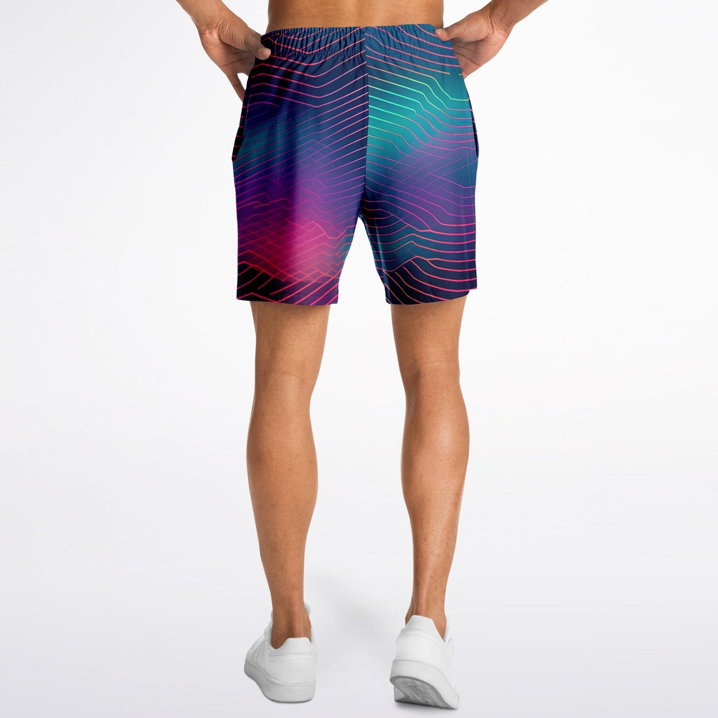 Wave Fashion Shorts | Mens Shorts | Colorful Abstract | Festival & Streetwear Style | Festival Shorts