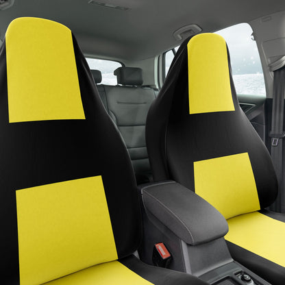 Bright Yellow & Black Car Seat Covers – Bold, Vibrant & Stylish  High Quality Custom Design copy