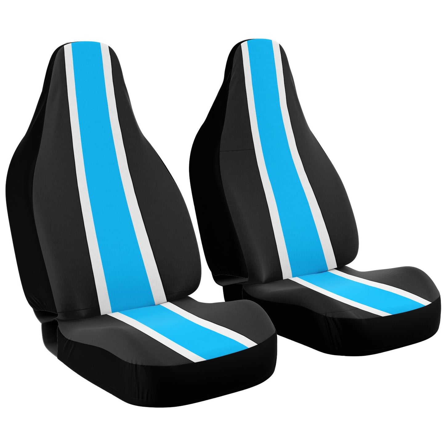 Black Blue & White Car Seat Covers – Modern Stylish Auto Protection Custom Design Unique Gift Custom Design