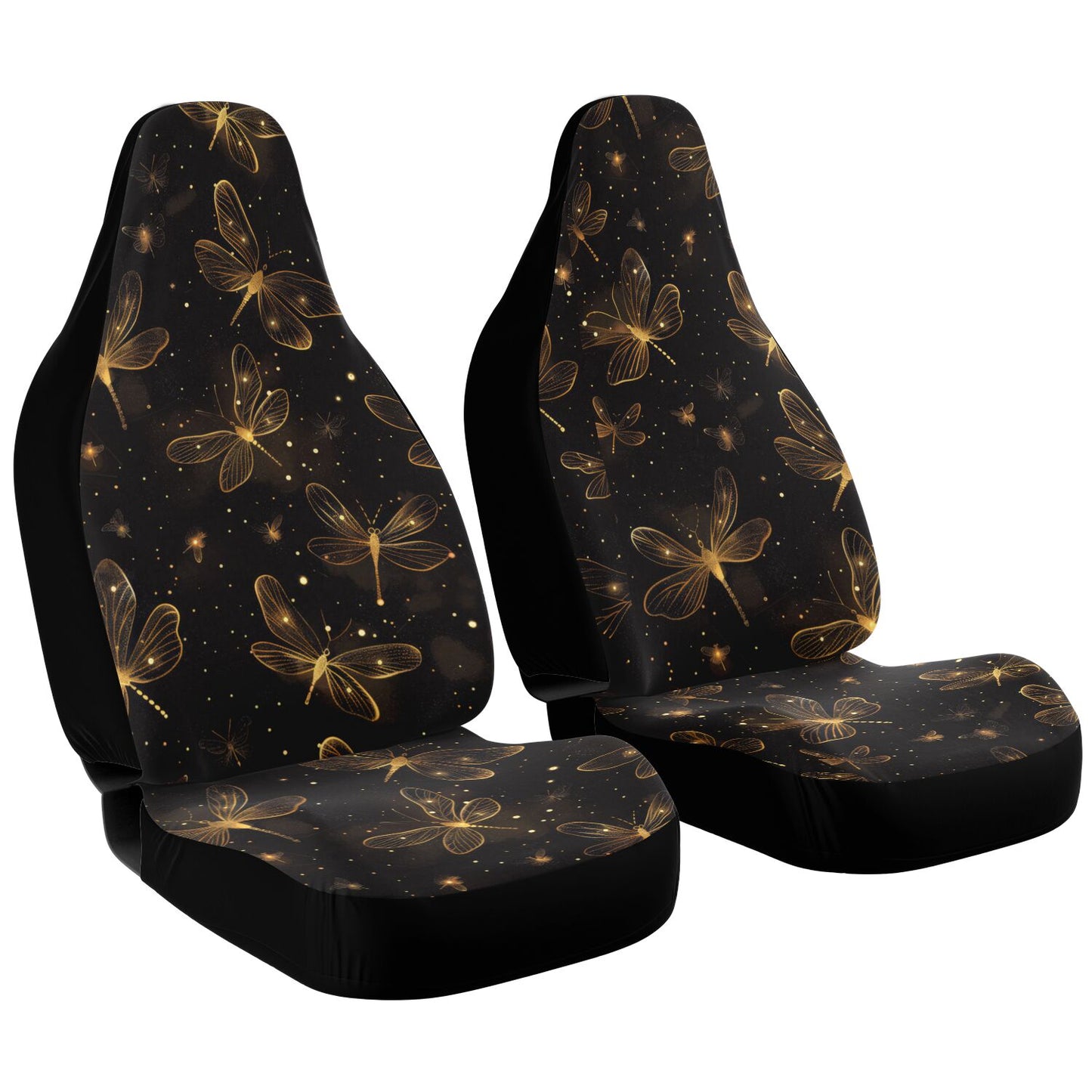 High Quality Golden Dragonfly Car Seat Covers – Custom Magical & Ethereal Design
