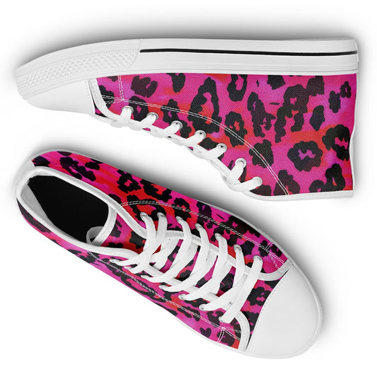 Urban Peak High Top Shoes | Magenta Leopard Print | Vibrant Animal-Print Streetwear