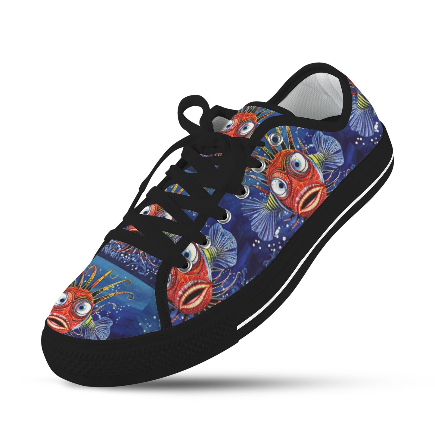 Whimsical Fish Low Top Women's Shoes
