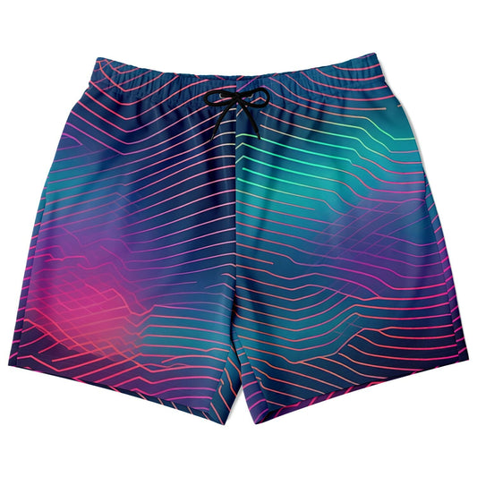 Wave Fashion Shorts | Mens Shorts | Colorful Abstract | Festival & Streetwear Style | Festival Shorts