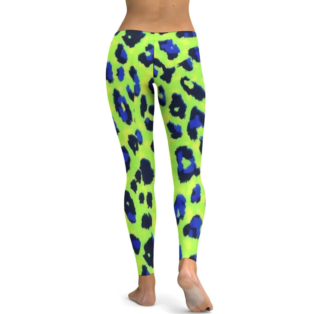Soft Ladies Green Leopard Spotted Yoga Pants