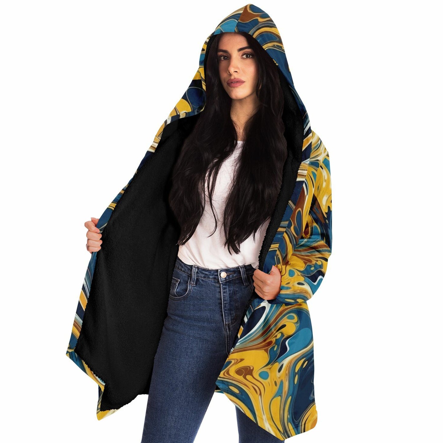 Boho Cloak – Color Splash Marble Swirl Abstract Art Wrap