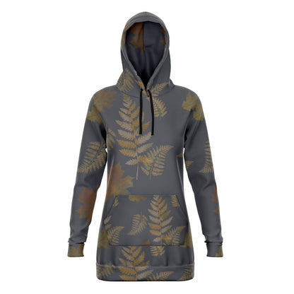 Forest Leaves Fern Hoodie Dress