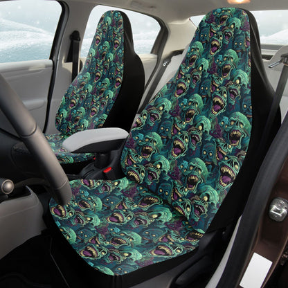 Zombie Heads Laughing Car Seat Covers – Creepy & Creative Style