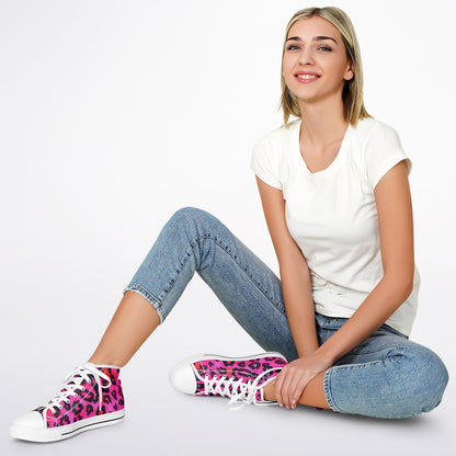 Urban Peak High Top Shoes | Magenta Leopard Print | Vibrant Animal-Print Streetwear