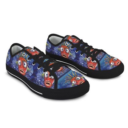 Whimsical Fish Low Top Women's Shoes