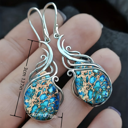 2pcs Fashion Vintage Earrings Imitation Turquoise Earrings Bohemian Earrings Jewelry Women's Earrings Jewelry Birthday Anniversary Gift For Lovers And Friends Valentine's Day Earrings Gift