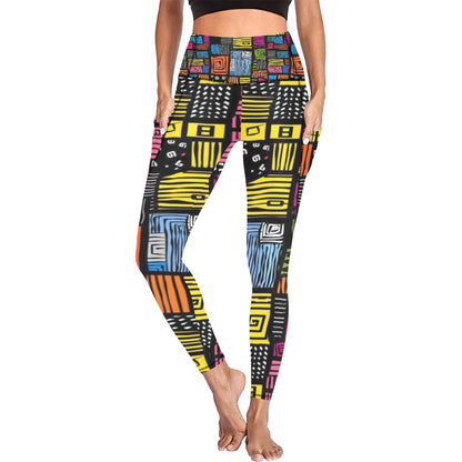 Abstract Art Leggings with Pockets