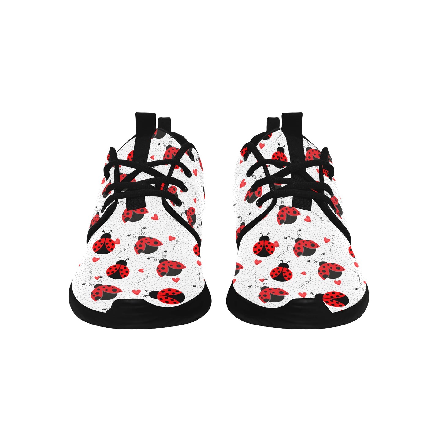 Ladybugs Love Women's And Children's Sneakers, Ladybird Shoes Art, White & Black Sneakers, Lady Bug Shoes, Custom Sneakers