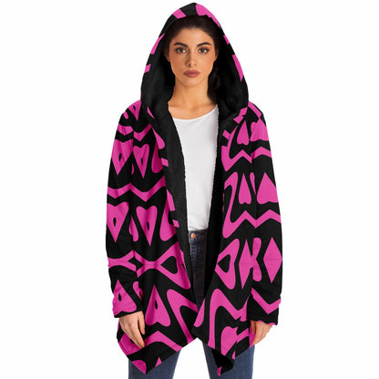 Microfleece Cloak – Pink & Black Hippie Bolo 🌸 Because Regular Cloaks Are Boring