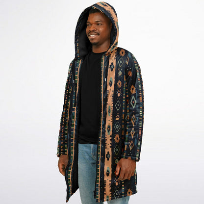 Mens Boho Style Zipper Cloak Tribal Abstract Art Boho Street Style
