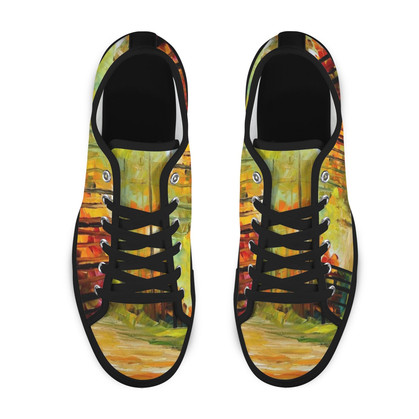 Autumn Walk Abstract Painting  Low Top Women's Shoes