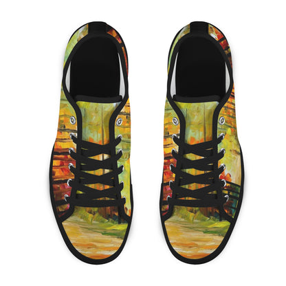 Autumn Walk Abstract Painting  Low Top Women's Shoes