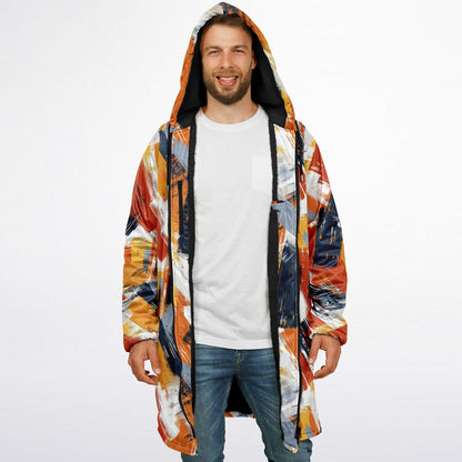 📌 Fall & Winter Warm Hoodie Coat | Abstract Grunge Brushstroke Design