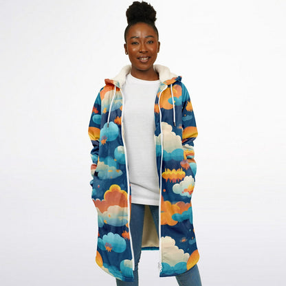 Zipper Cloak – Vibrant Kaleidoscope Mosaic Microfleece Wrap, Colorful Boho Festival Poncho