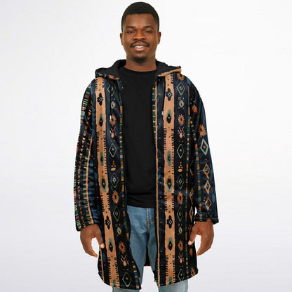 Mens Boho Style Zipper Cloak Tribal Abstract Art Boho Street Style