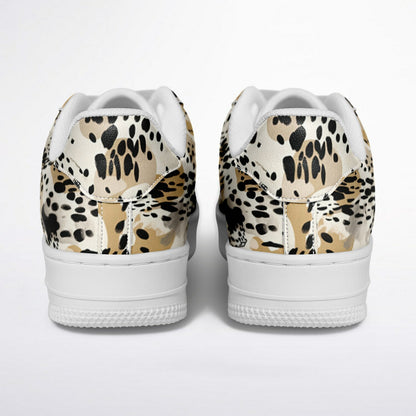 Core Low Shoes, Leopard Print Sneakers, Animal Pattern Low Tops, Seamless Wild Style Shoes, Custom Shoes