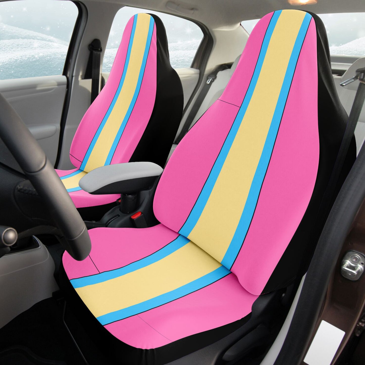 Vibrant Neon Pink, Orange & Blue Car Seat Covers – Bold & Fun Interior Upgrade Superb Quality Unique Gift