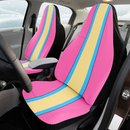 Vibrant Neon Pink, Orange & Blue Car Seat Covers