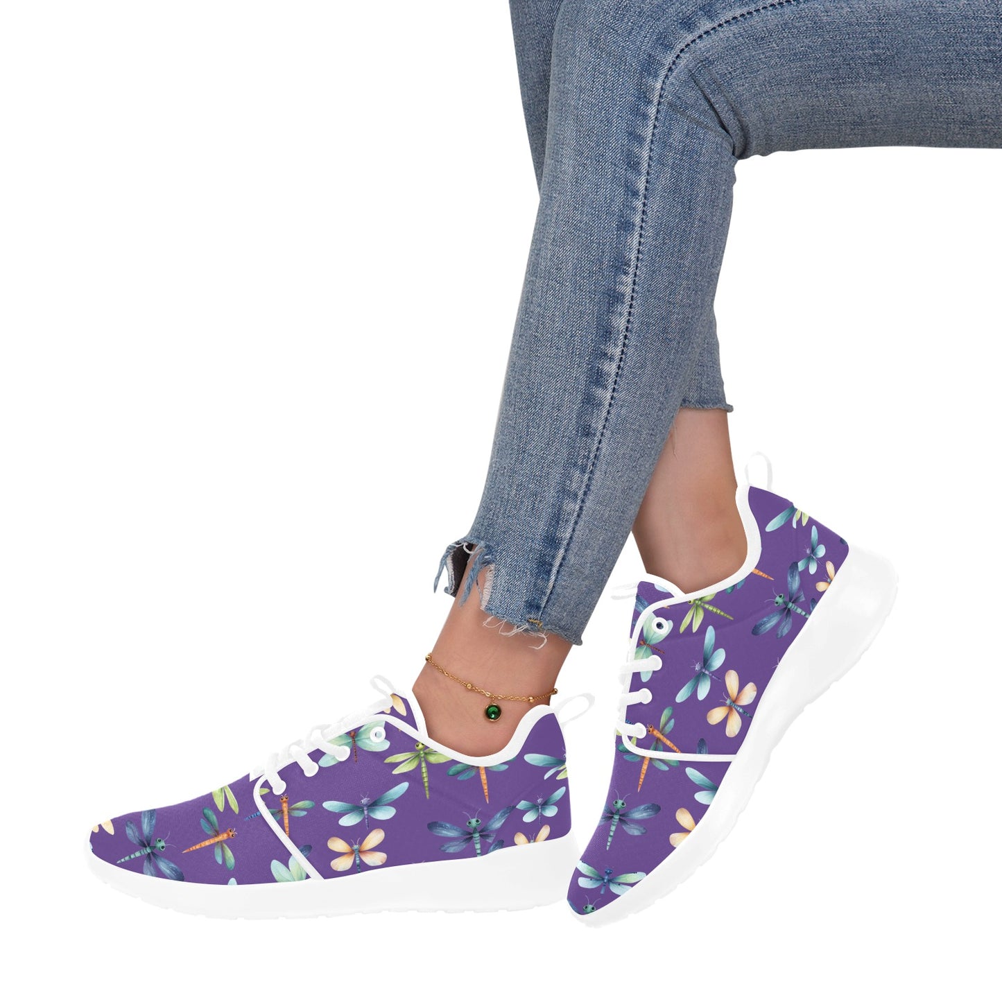 Dragonfly Women's And Children's Sneakers, Dragonflies Shoes Art, White Black High Low Top Shoes, Graphic Design Shoes, Custom Sneakers