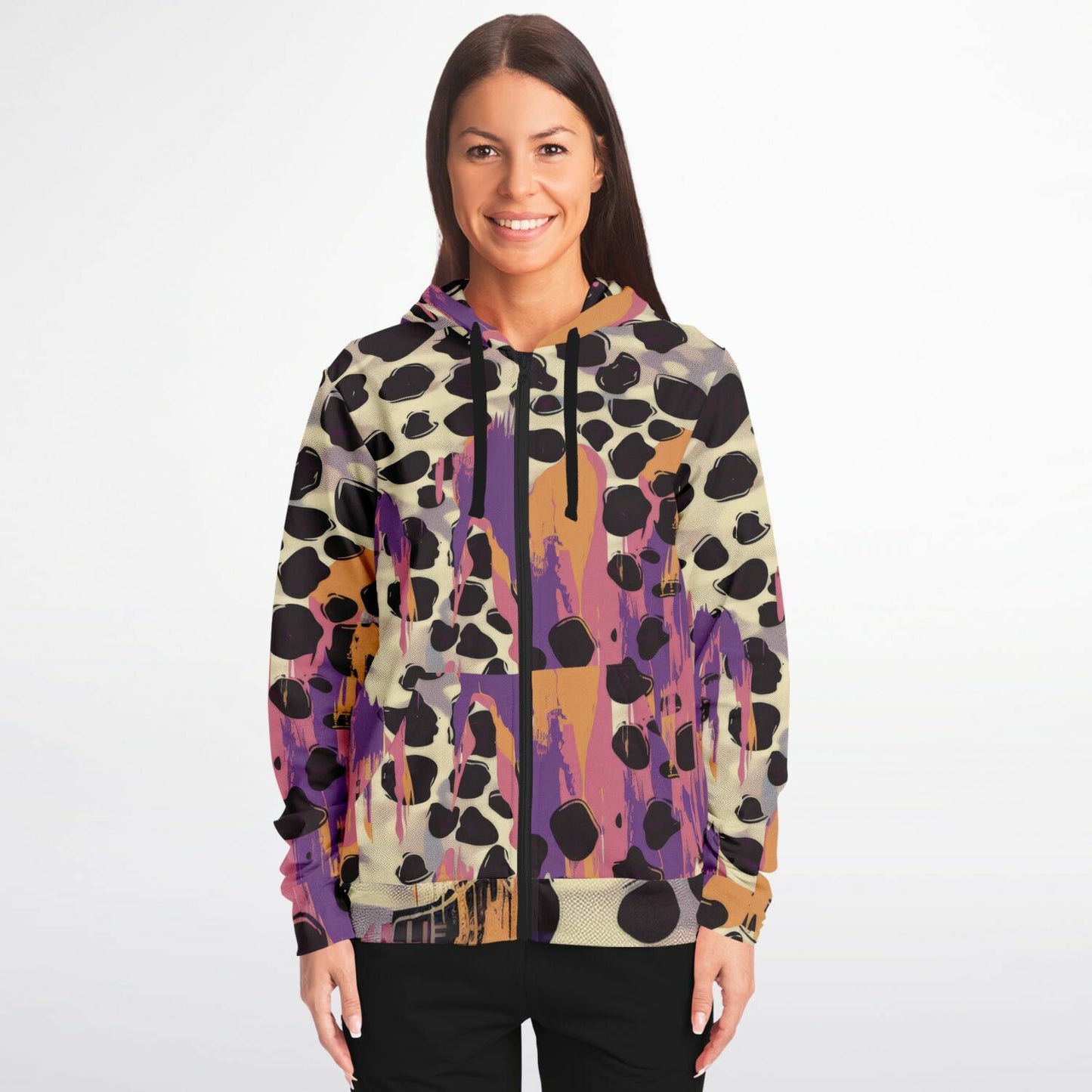 Animal Print Fashion Zip-Up Hoodie