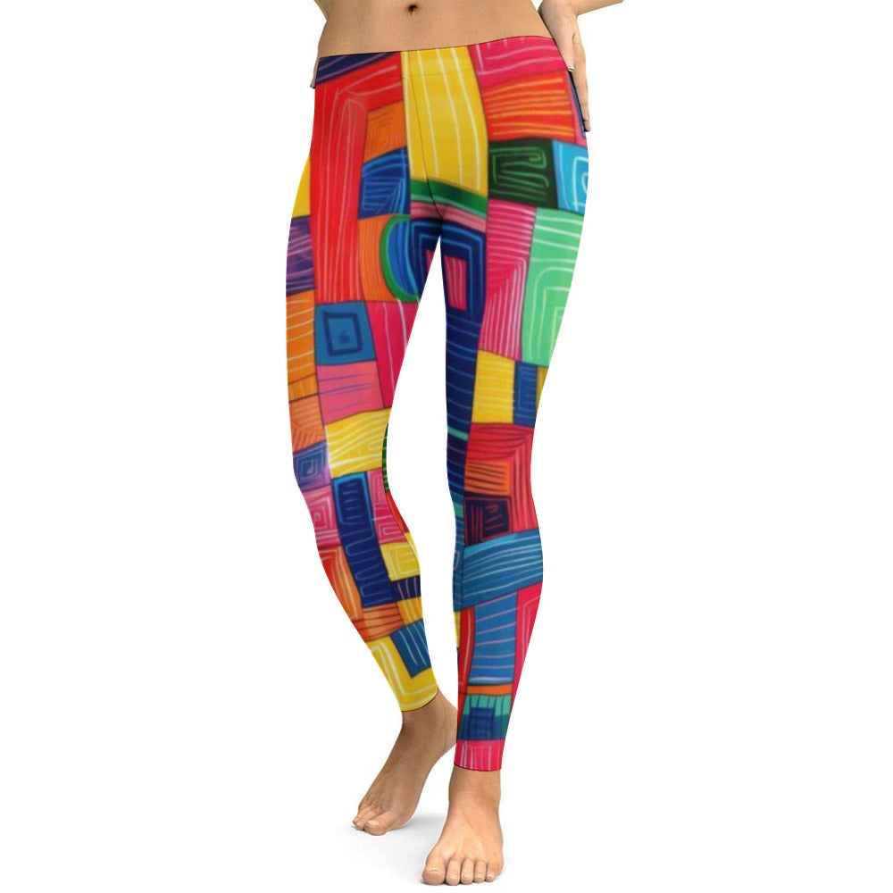 Ladies Yoga Pants Rainbow Colors