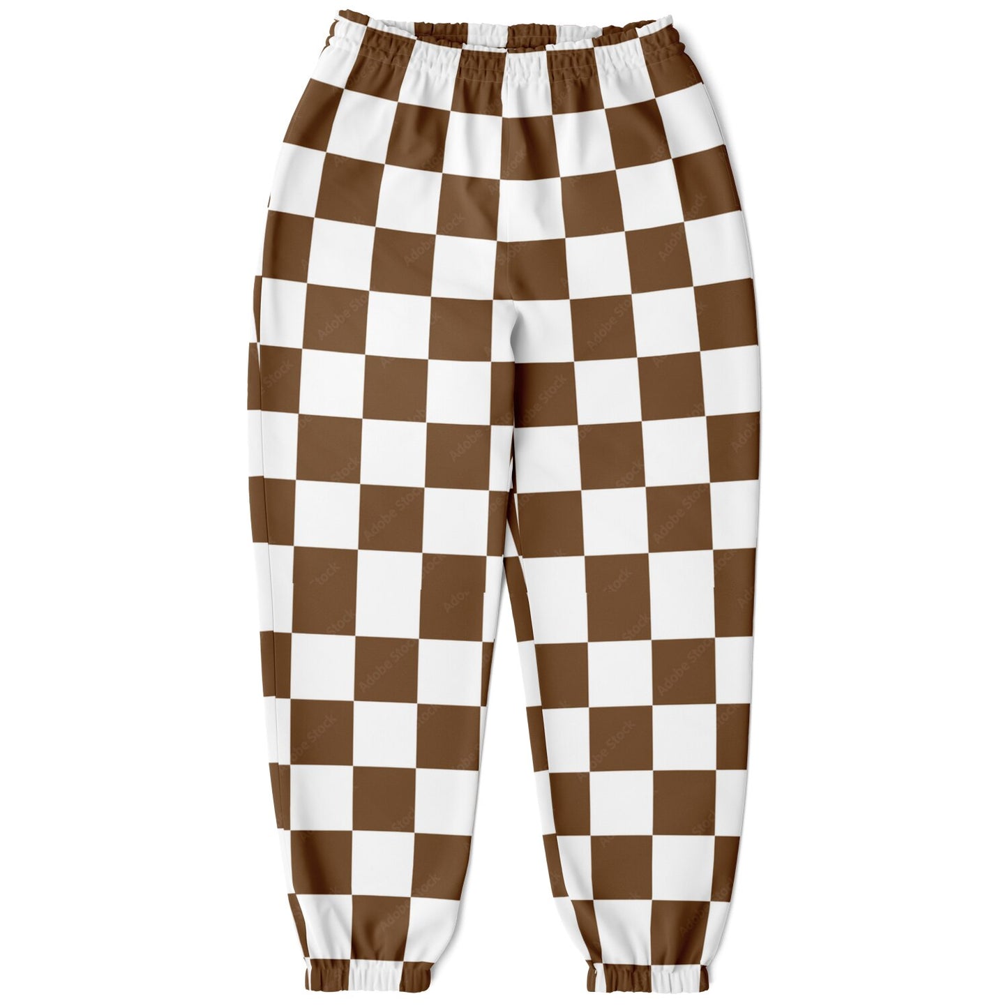 Mocha & White Checkered Athletic Sweatpants