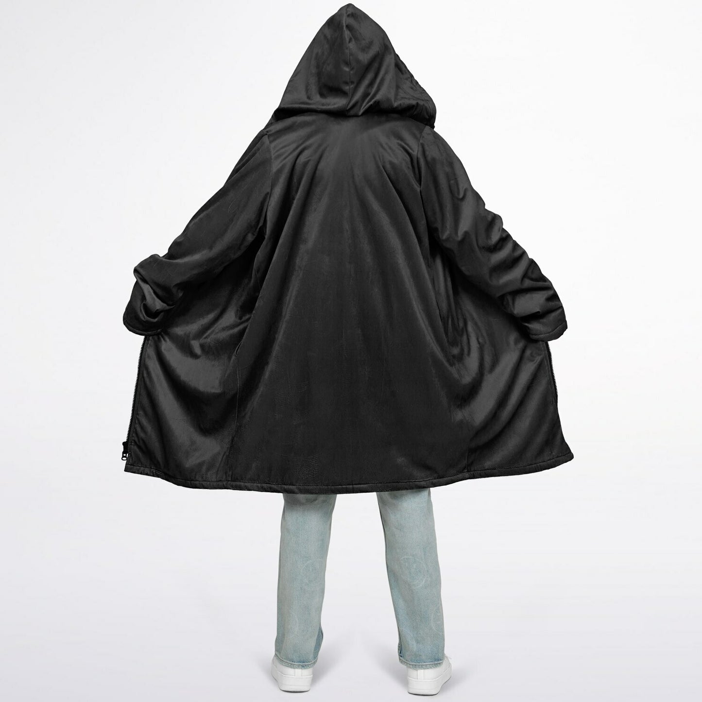 Dark Grey long hoodie with zipper, Warm hooded sweatshirt Men & Women, Oversized jacket, Plus sized available copy