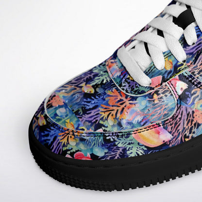 Core Low Shoes – Tropical Fish & Bright Coral Ocean Design Sneakers  Custom Design